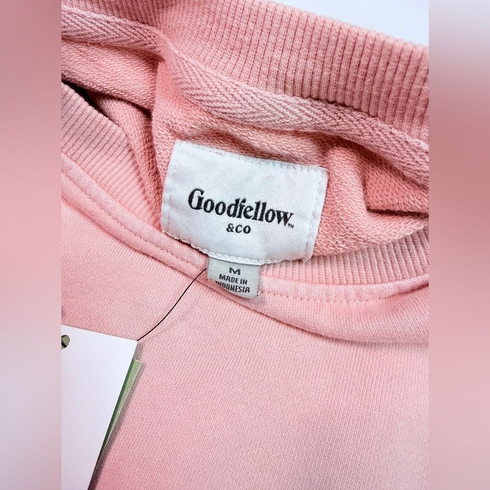 Goodfellow & Co Womens M Light Pink Rose Crewneck Sweatshirt Cotton Scandigirl - Picture 3 of 7